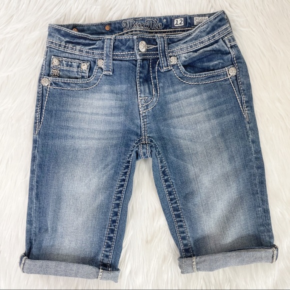 MISS ME Bermuda Capri Jeans - Girls 12 - Picture 1 of 10